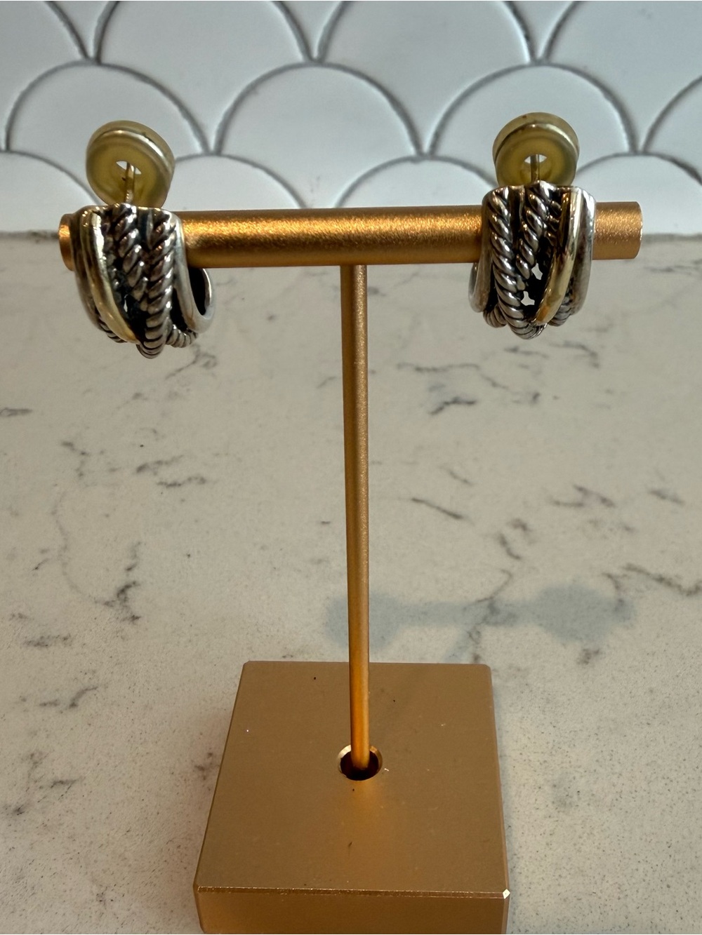 David Yurman Crossover 14k Sterling Silver Earrings
